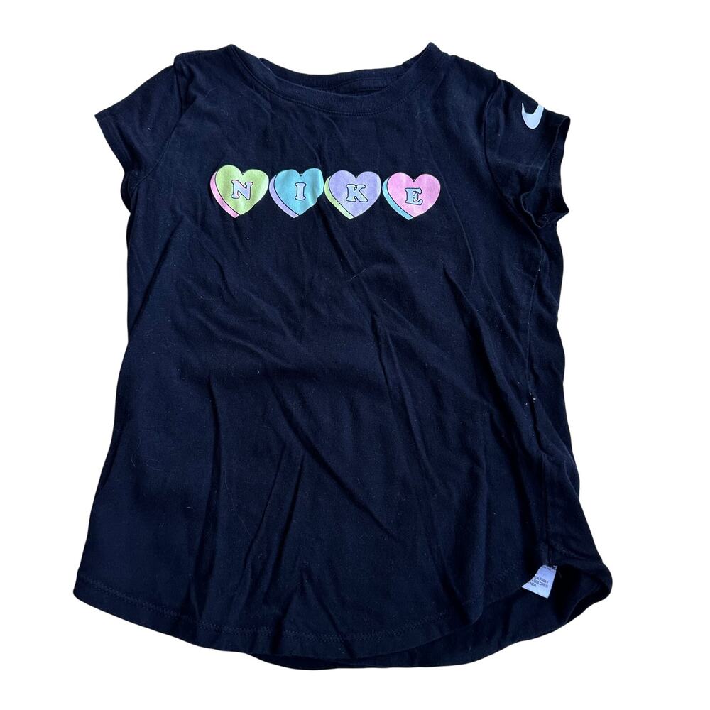 Nike Conversation Heart T-Shirt - Girls 6X - Black